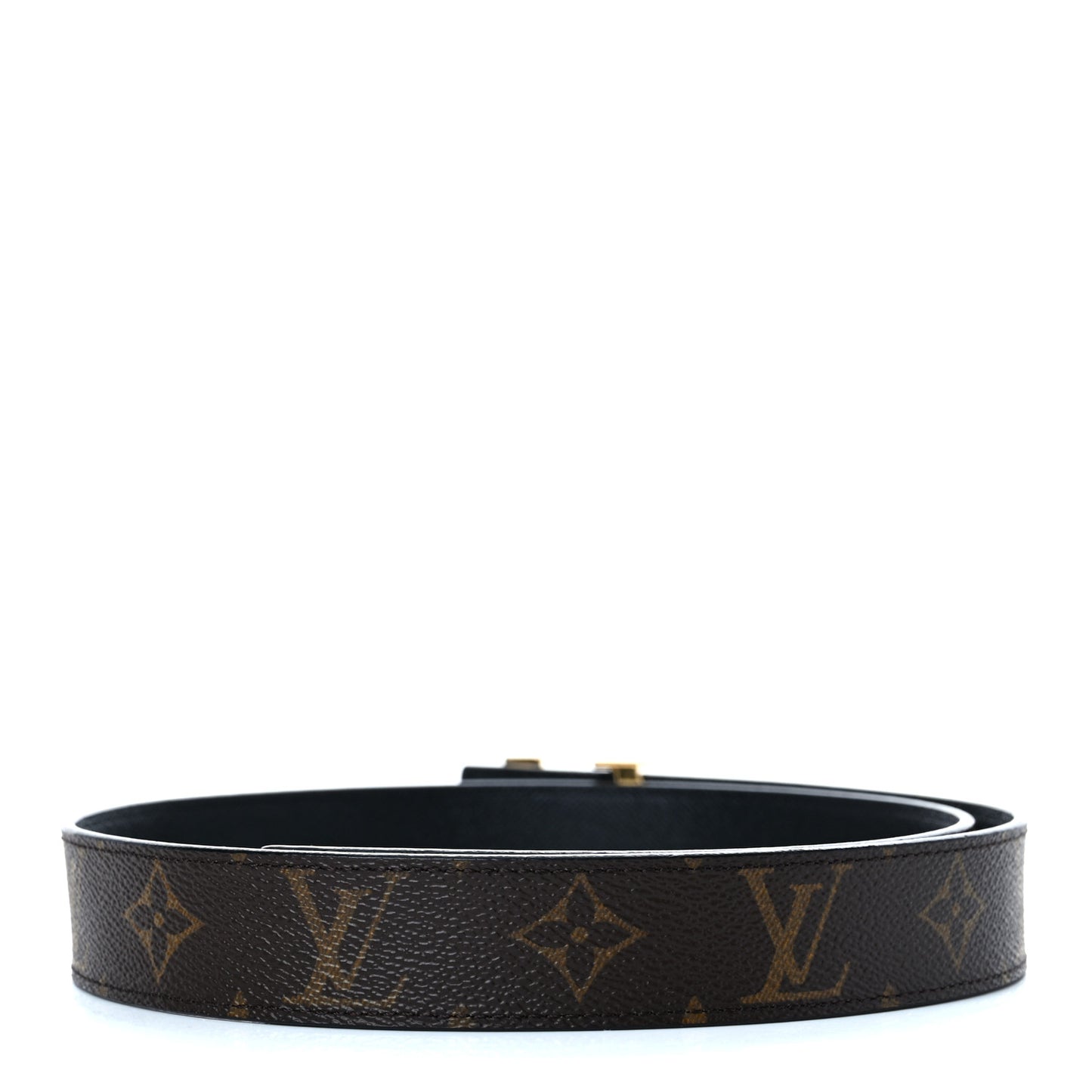 Calfskin Monogram 30mm LV Initiales Reversible Belt 75 30 Black