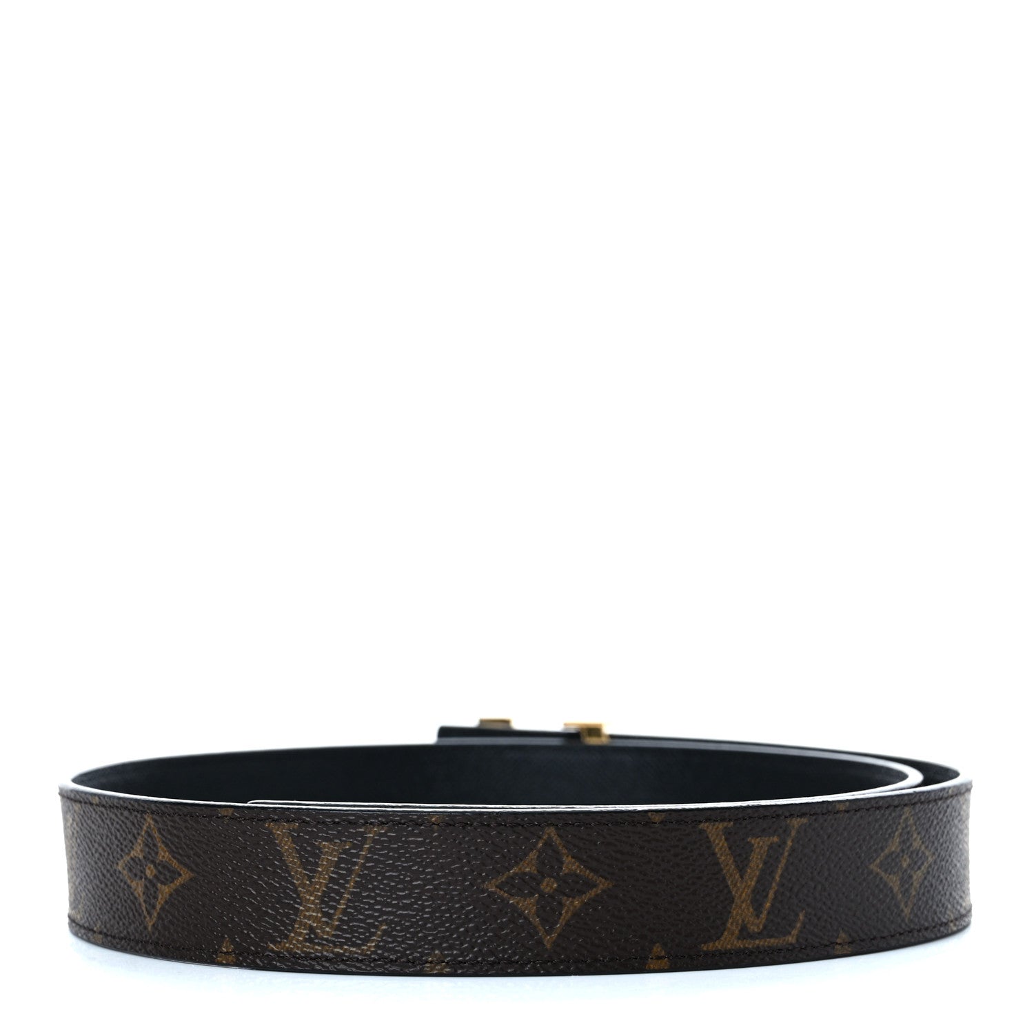 Louis Vuitton Calfskin Monogram 30mm LV Initiales Reversible Belt 75 30 Black 2 of 4