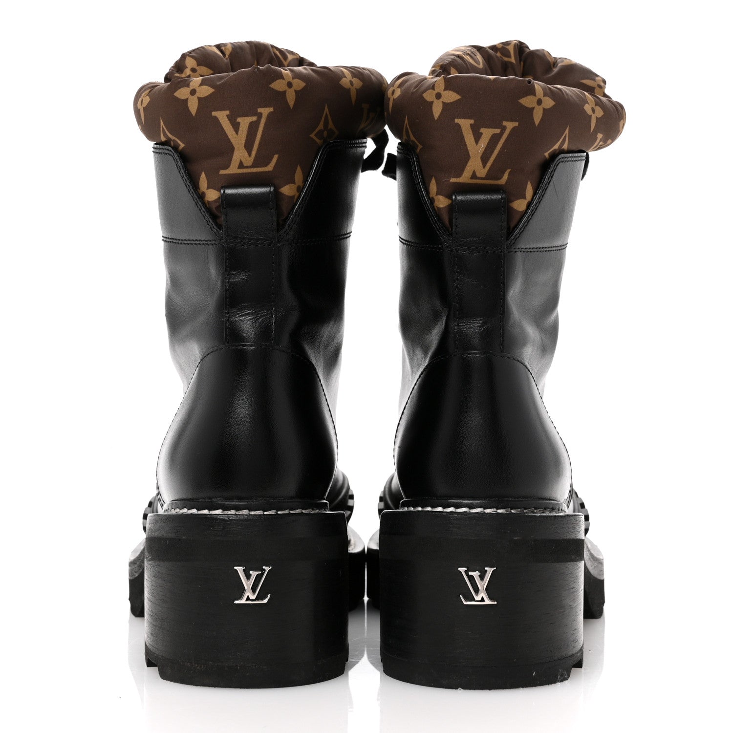 Louis Vuitton Calfskin Monogram Nylon LV Beaubourg Ankle Boots 39 Black 6 of 10