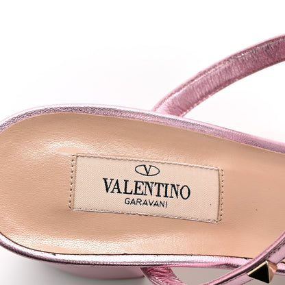 Valentino Garavani Laminated Nappa Rockstud 60mm Caged Slide Sandals 40 Giacinto 6 of 10