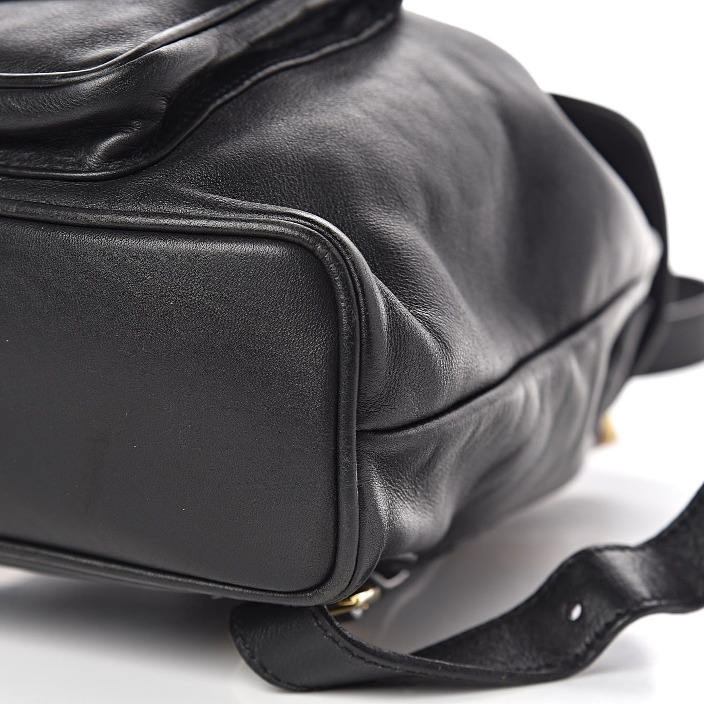 Calfskin Bamboo Backpack Black