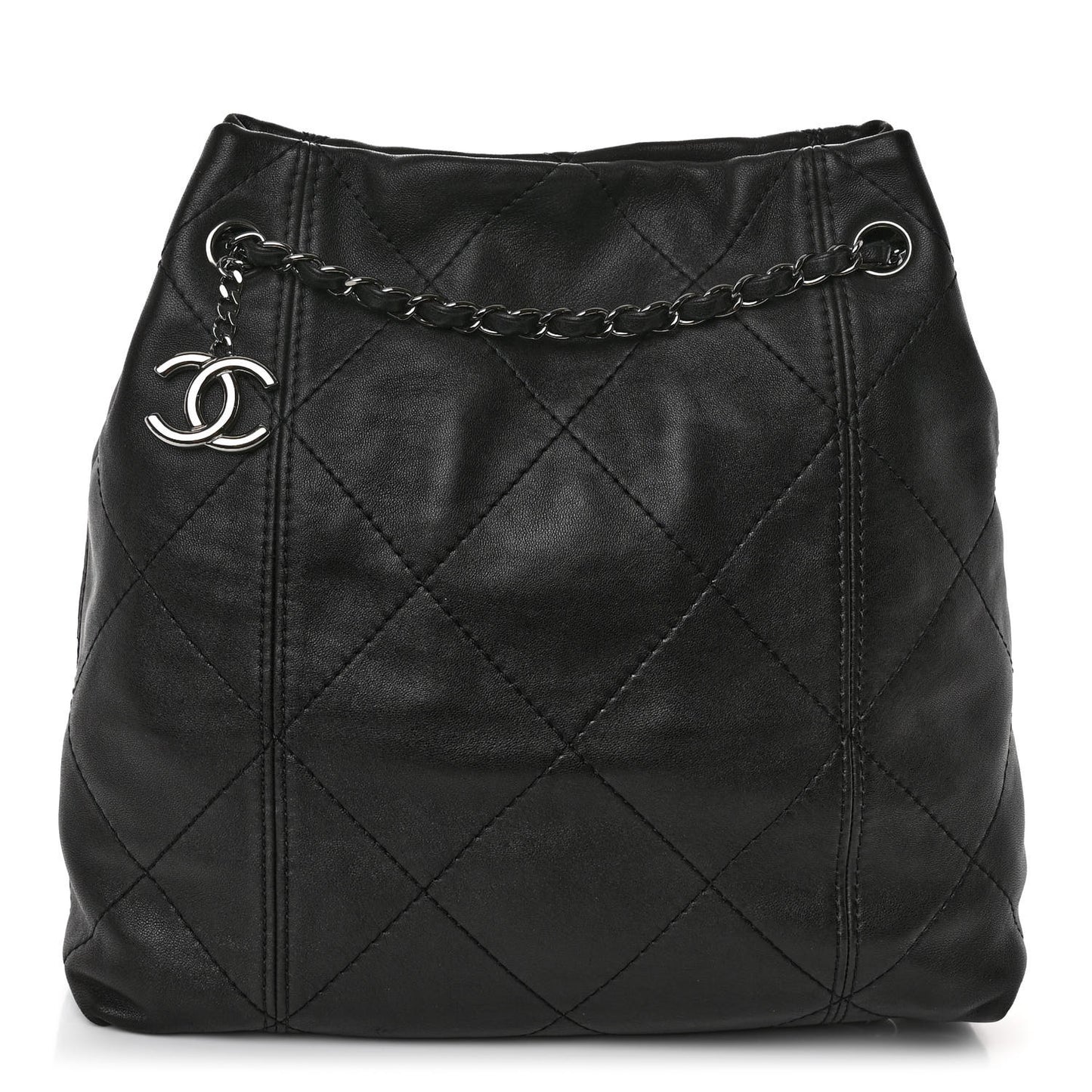 Lambskin Quilted Small Soft Touch Shoulder Bag Black