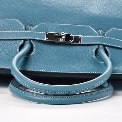 Hermes Taurillon Clemence Birkin 40 Blue Jean 19 of 28