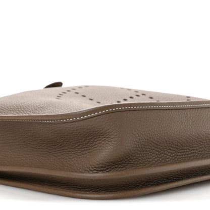 Hermes Taurillon Clemence EVELYNE III PM Etoupe 9 of 11