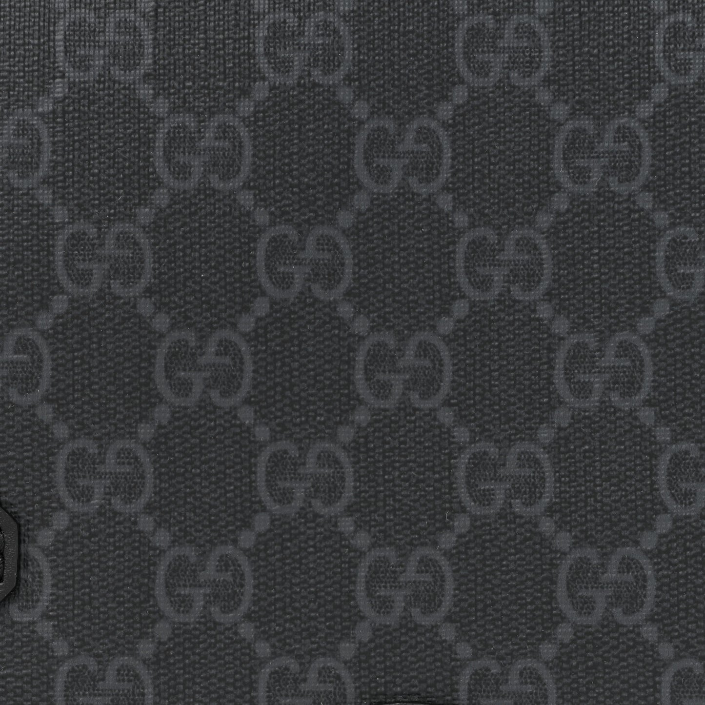 GG Supreme Monogram Textured Dollar Calfskin Retro Interlocking G Flap Messenger Bag Black