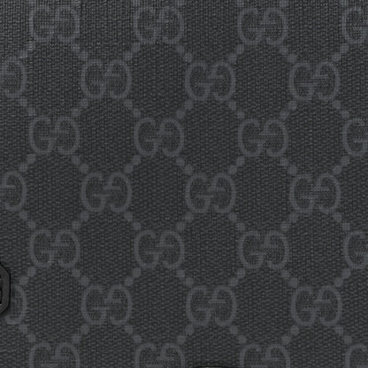Gucci GG Supreme Monogram Textured Dollar Calfskin Retro Interlocking G Flap Messenger Bag Black 8 of 12