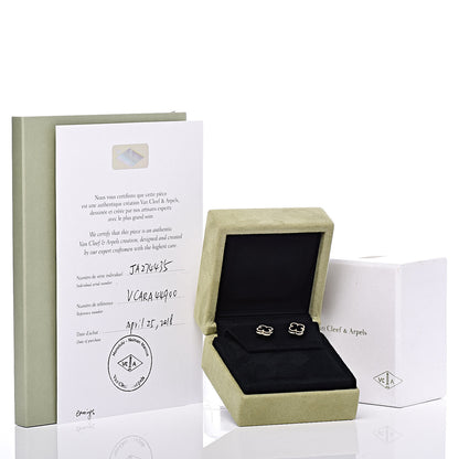Van Cleef & Arpels 18K Yellow Gold Black Onyx Sweet Alhambra Earrings 5 of 5