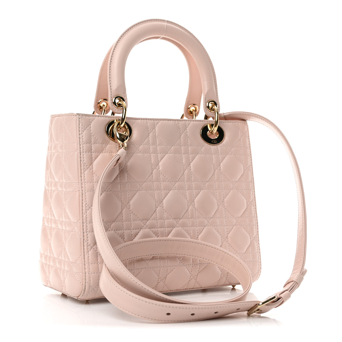 Lambskin Cannage Medium Lady Dior Light Pink