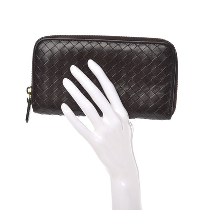 Bottega Veneta Nappa Intrecciato Zip Around Wallet Ebano 2 of 12