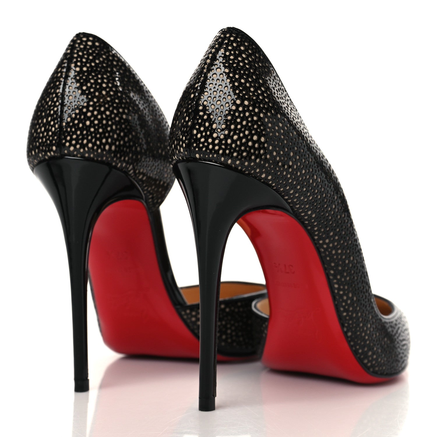 Christian Louboutin Patent Suede Galupump 100 Pumps 37.5 Black Nude 4 of 9