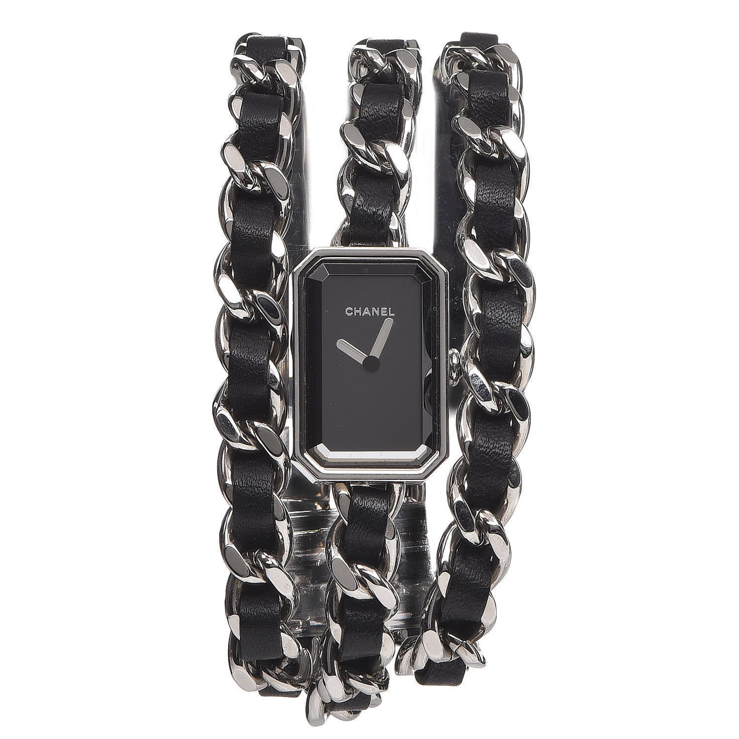 Stainless Steel Lambskin 16mm Premiere Rock Triple Row Quartz Watch Black