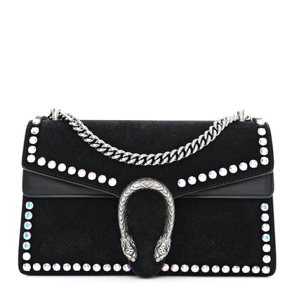 Gucci Suede Crystal Small Dionysus Shoulder Bag Black 1 of 10