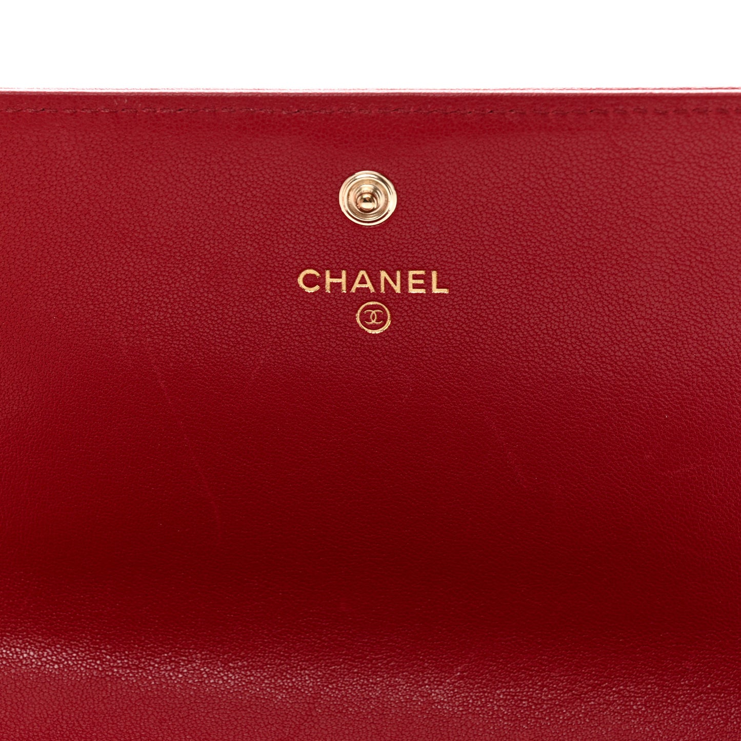 Sheepskin Quilted Mademoiselle Vintage Flap Wallet Red