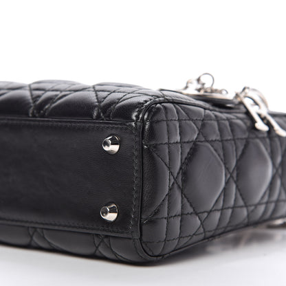 Christian Dior Lambskin Cannage Mini Lady Dior Black 7 of 9