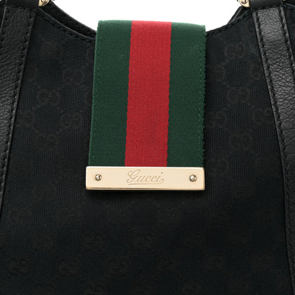 Gucci Monogram New Ladies Web Tote Black 8 of 10