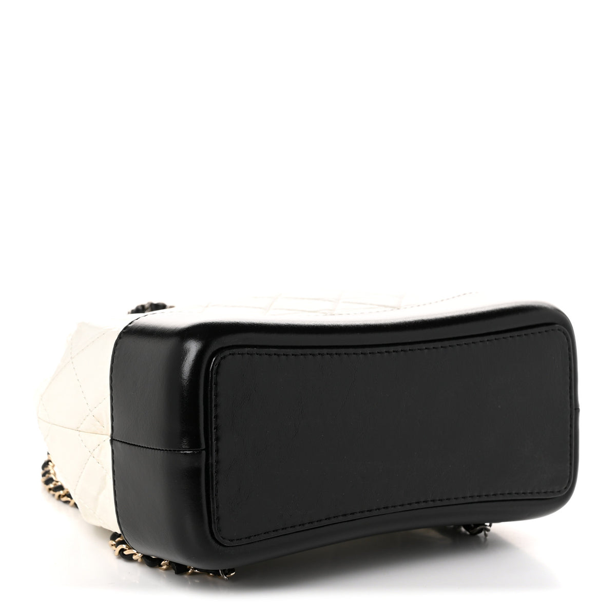 Aged Calfskin Quilted Small Gabrielle Backpack Black White