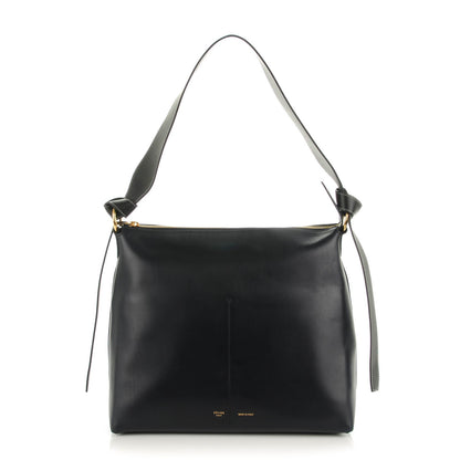 Celine Shiny Smooth Calfskin Zipped Twisted Cabas Navy Dark Green 1 of 7
