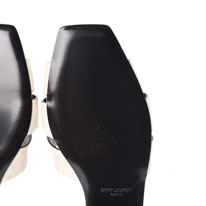 Saint Laurent Patent Calfskin Nu Pied 05 Slide Sandals 38.5 Off White 9 of 9