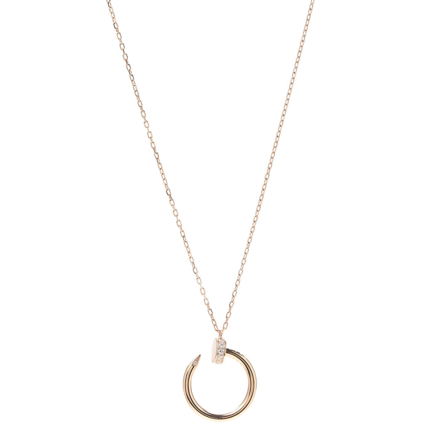 18K Pink Gold Diamond Juste Un Clou Pendant Necklace