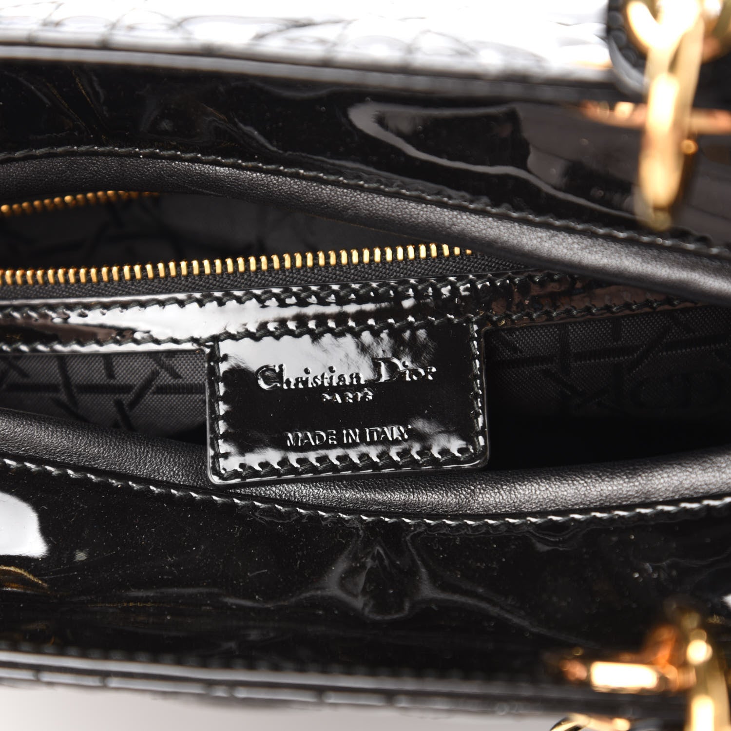 Christian Dior Patent Cannage Large Lady Dior Black 8 of 10