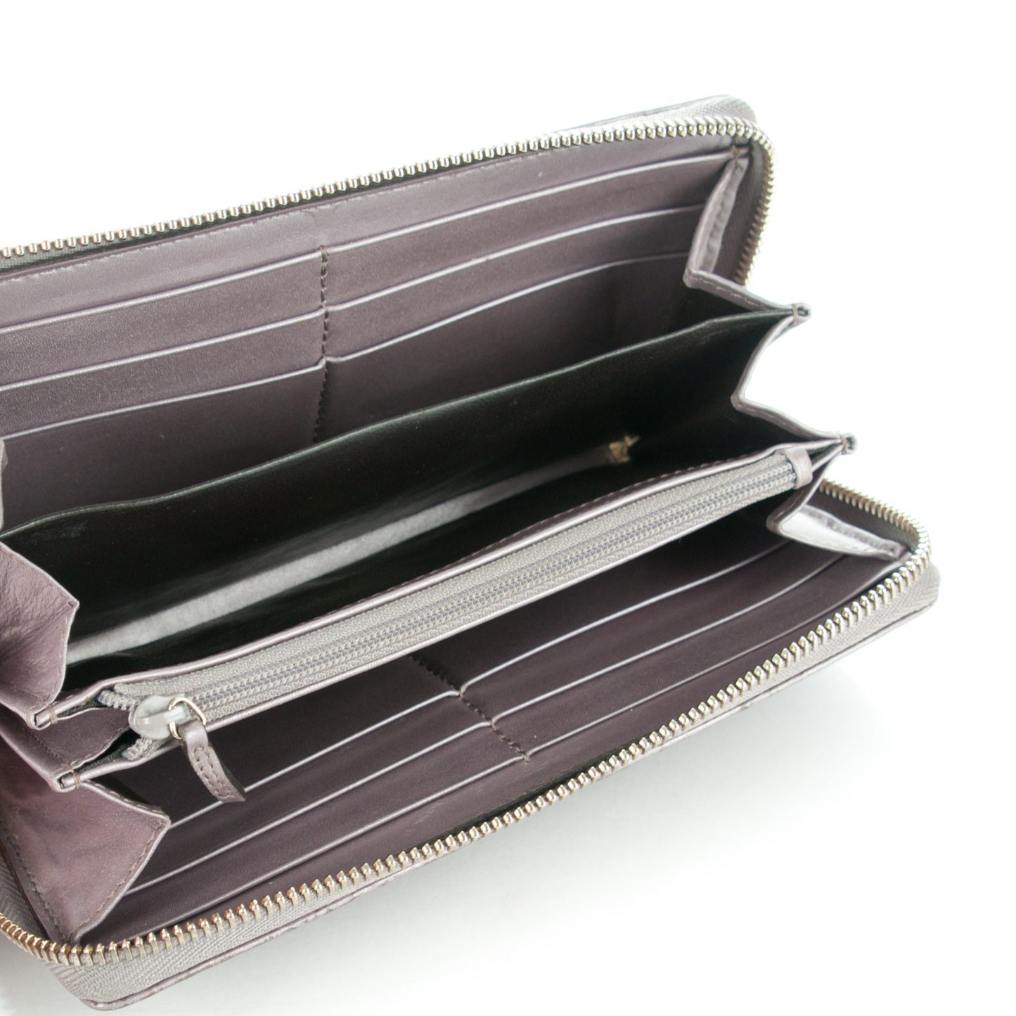 Metallic Soft Guccissima Margaux Calfskin Lovely Zip Around Wallet Senanque