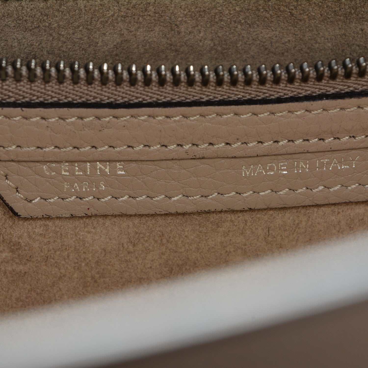 Celine Drummed Calfskin Mini Luggage Dune 6 of 12