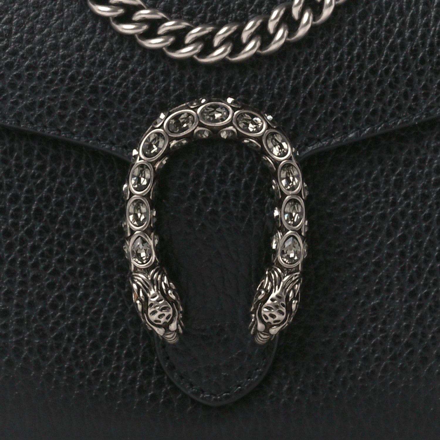 Gucci Calfskin Mini Dionysus Chain Wallet Black 8 of 10