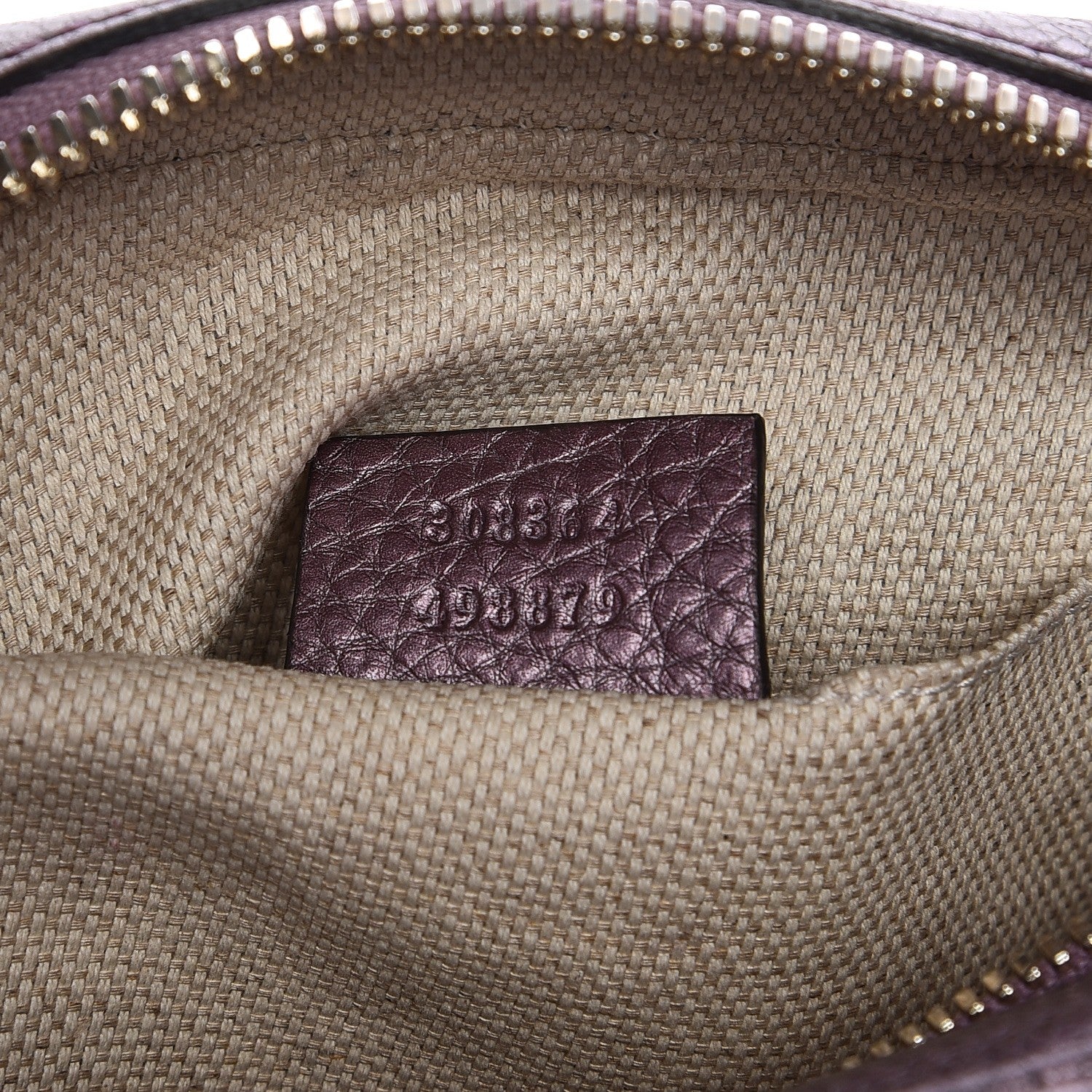 Gucci Metallic Pebbled Calfskin Small Soho Disco Bag Purple 7 of 7