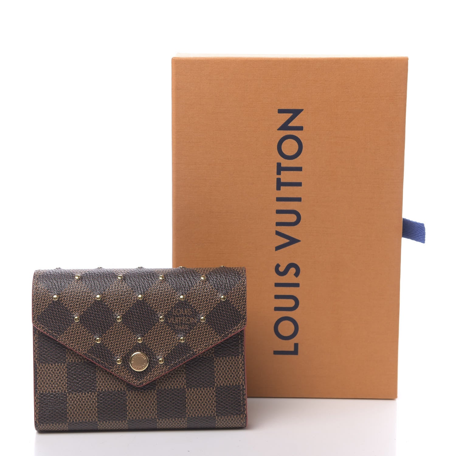 Louis Vuitton Damier Ebene Studded Victorine Wallet Cherry 7 of 7