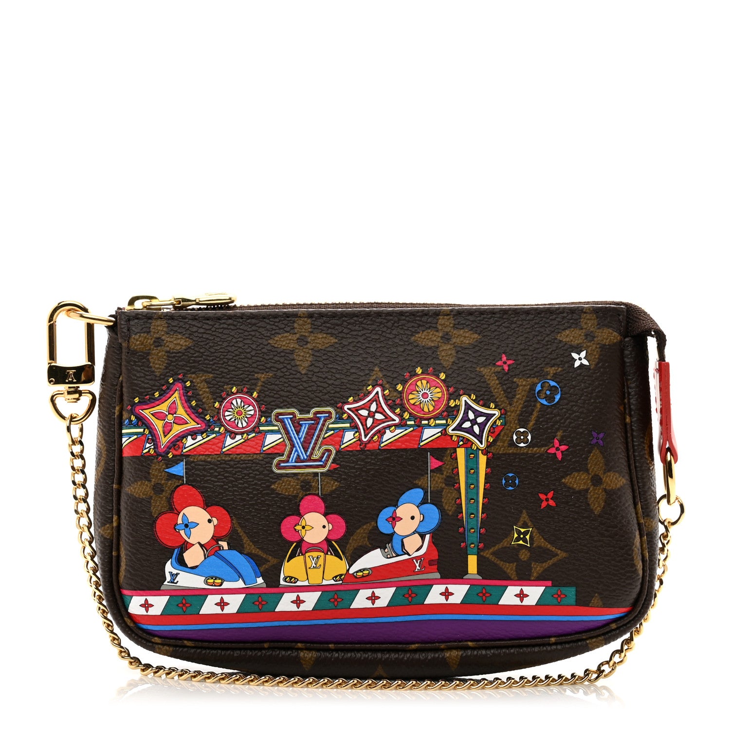 Louis Vuitton Monogram 2020 Christmas Animation Bumper Cars Mini Pochette Accessories Coquelicot 1 of 7