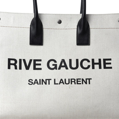 Saint Laurent Linen Calfskin Rive Gauche Tote Optic White 12 of 12