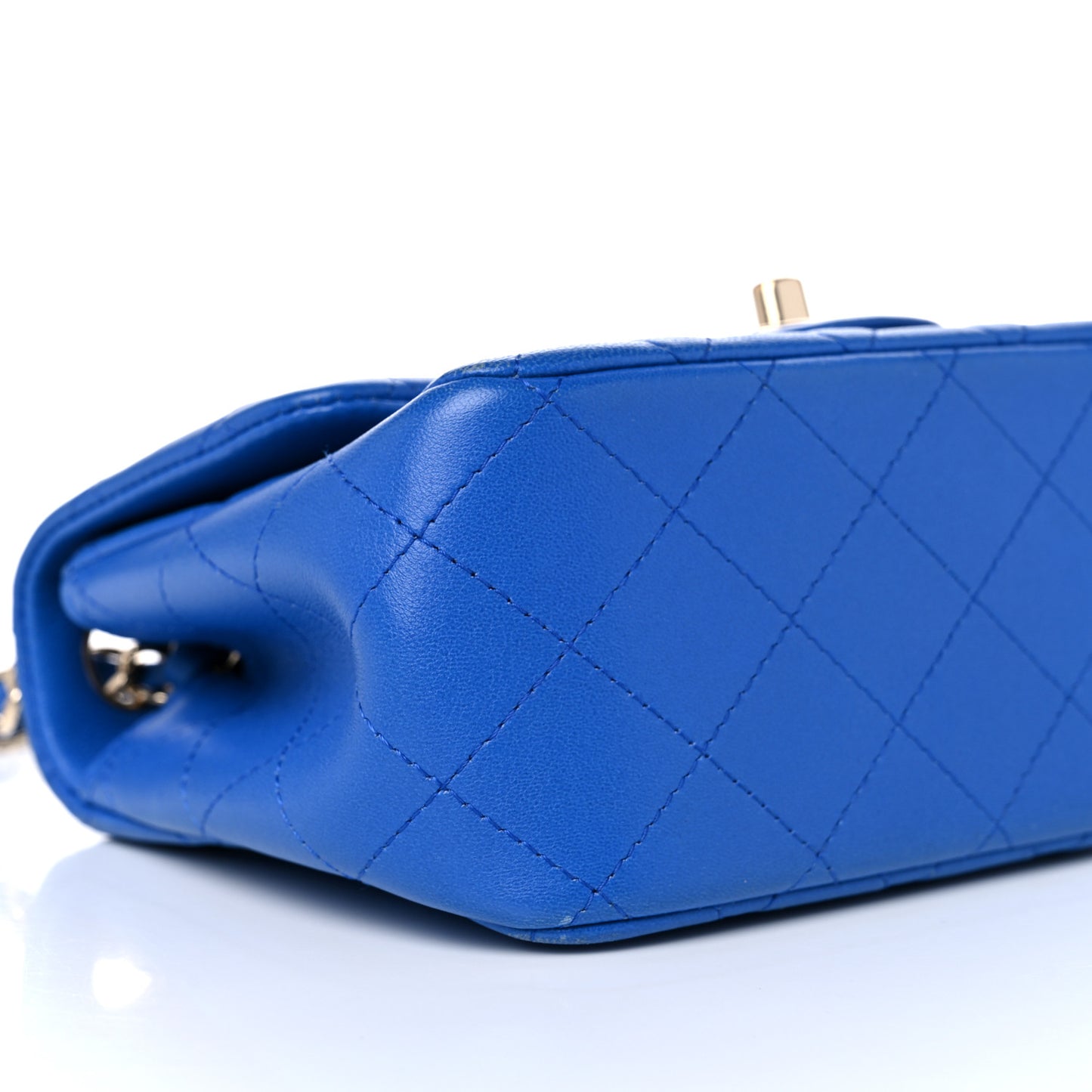 Lambskin Quilted Mini Square Flap Blue