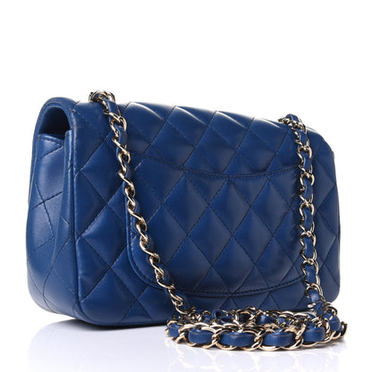 Chanel Lambskin Quilted Mini Rectangular Flap Blue 2 of 4