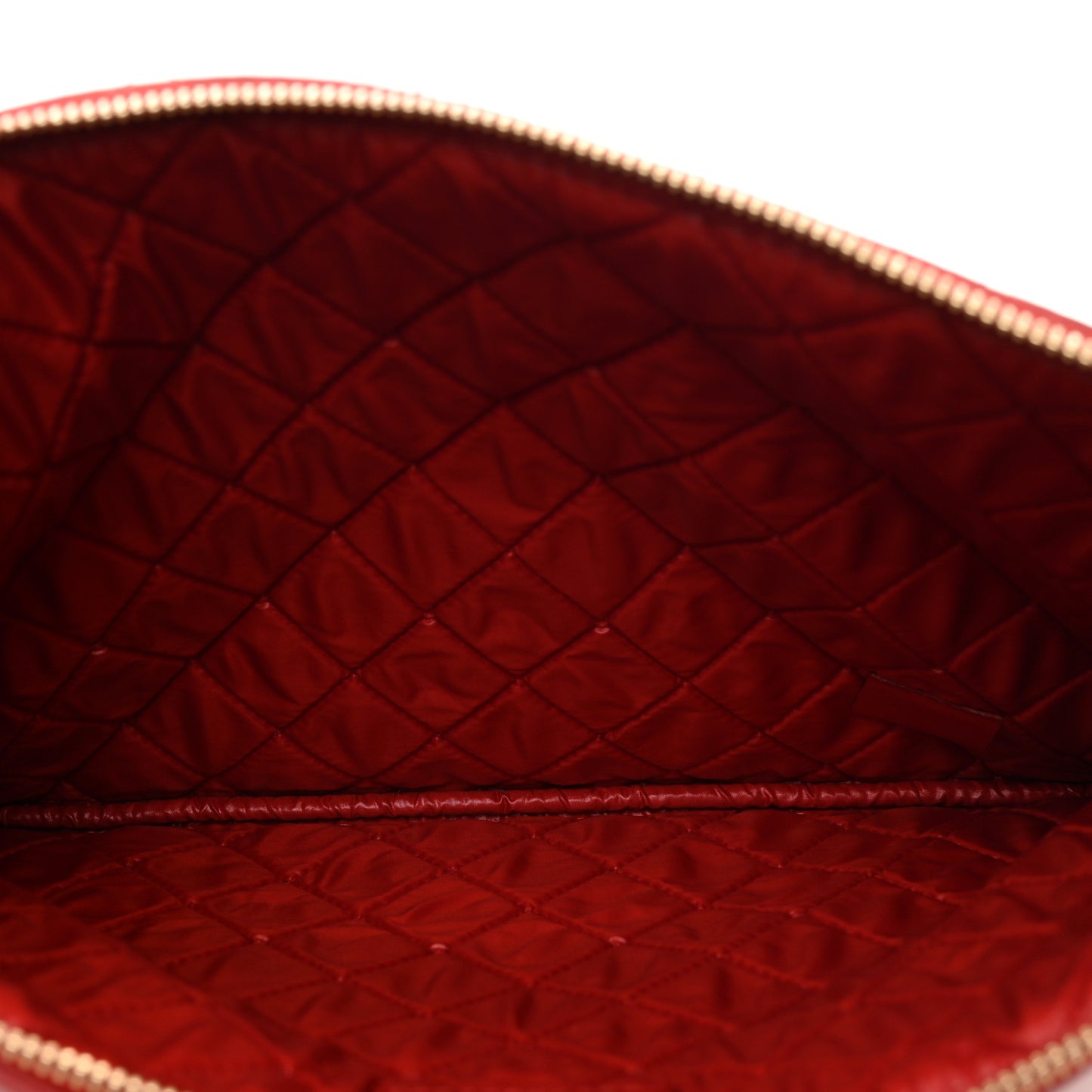 Lambskin Quilted Medium Casino Beauty CC Cosmetic Case Red