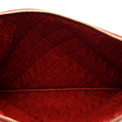 Chanel Lambskin Quilted Medium Casino Beauty CC Cosmetic Case Red 5 of 7