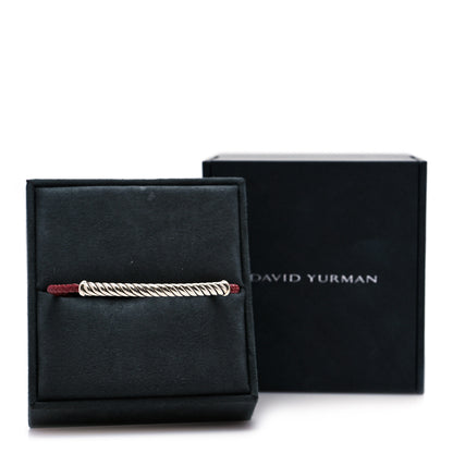 David Yurman Sterling Silver Leather Cable Metro Bracelet Red 4 of 4