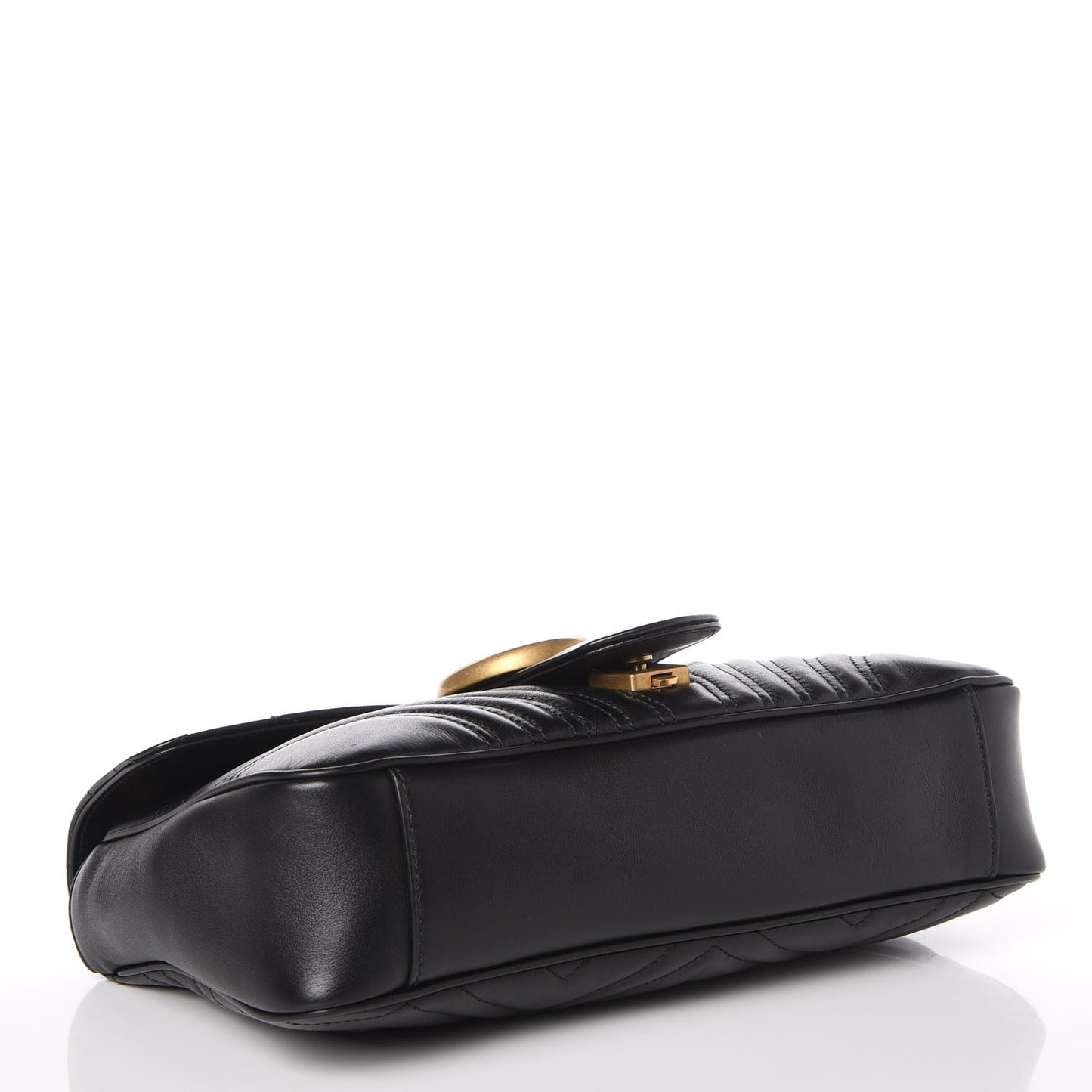 Calfskin Matelasse Medium GG Marmont Shoulder Bag Black