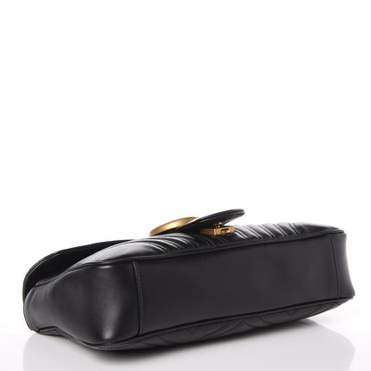 Gucci Calfskin Matelasse Medium GG Marmont Shoulder Bag Black 4 of 8