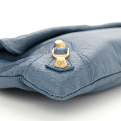 Balenciaga Agneau Giant 12 Gold Hardware Envelope Strap Clutch Bleu Persan 11 of 13