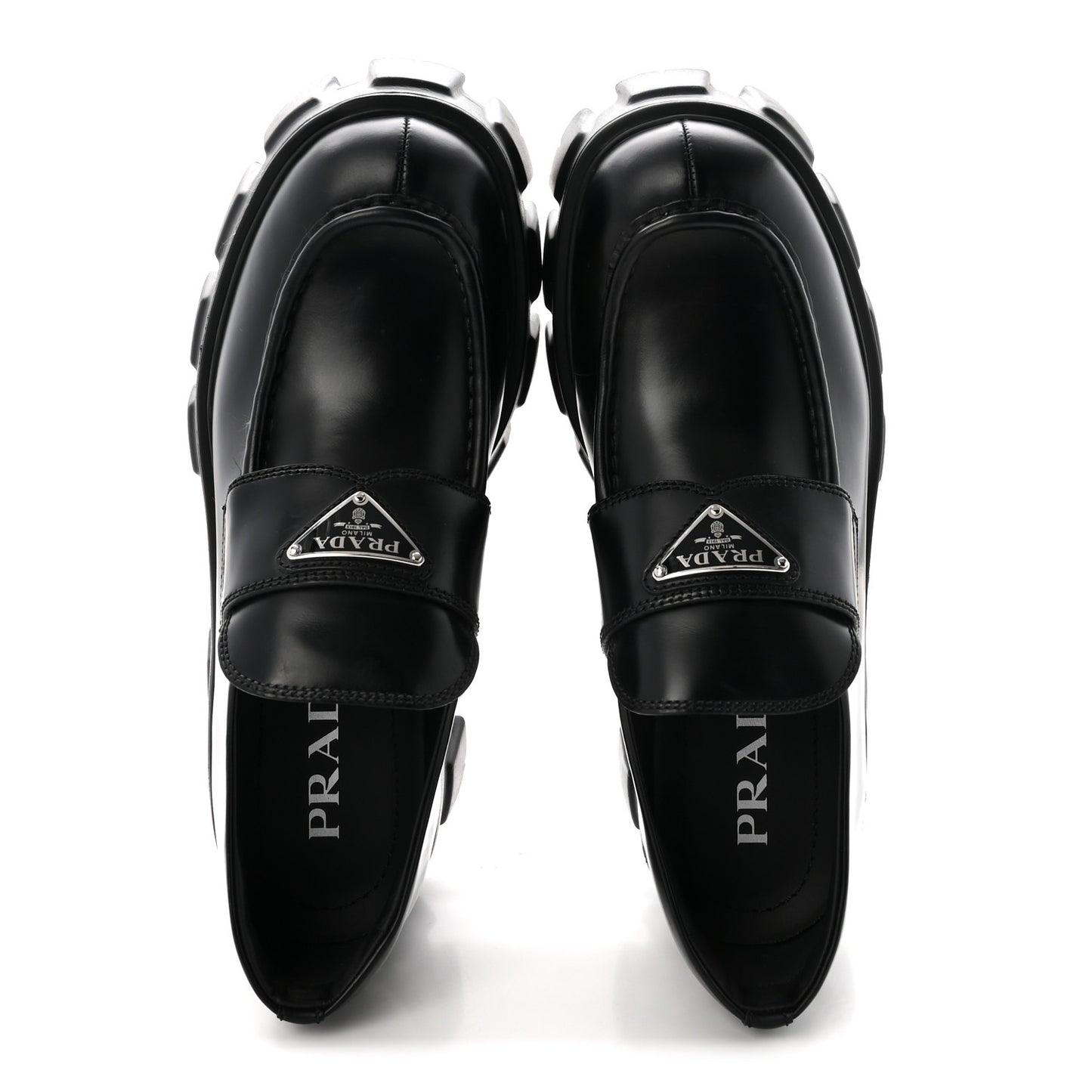 Spazzolato Rois Metal Triangle Logo Monolith 55mm Loafers 38.5 Black
