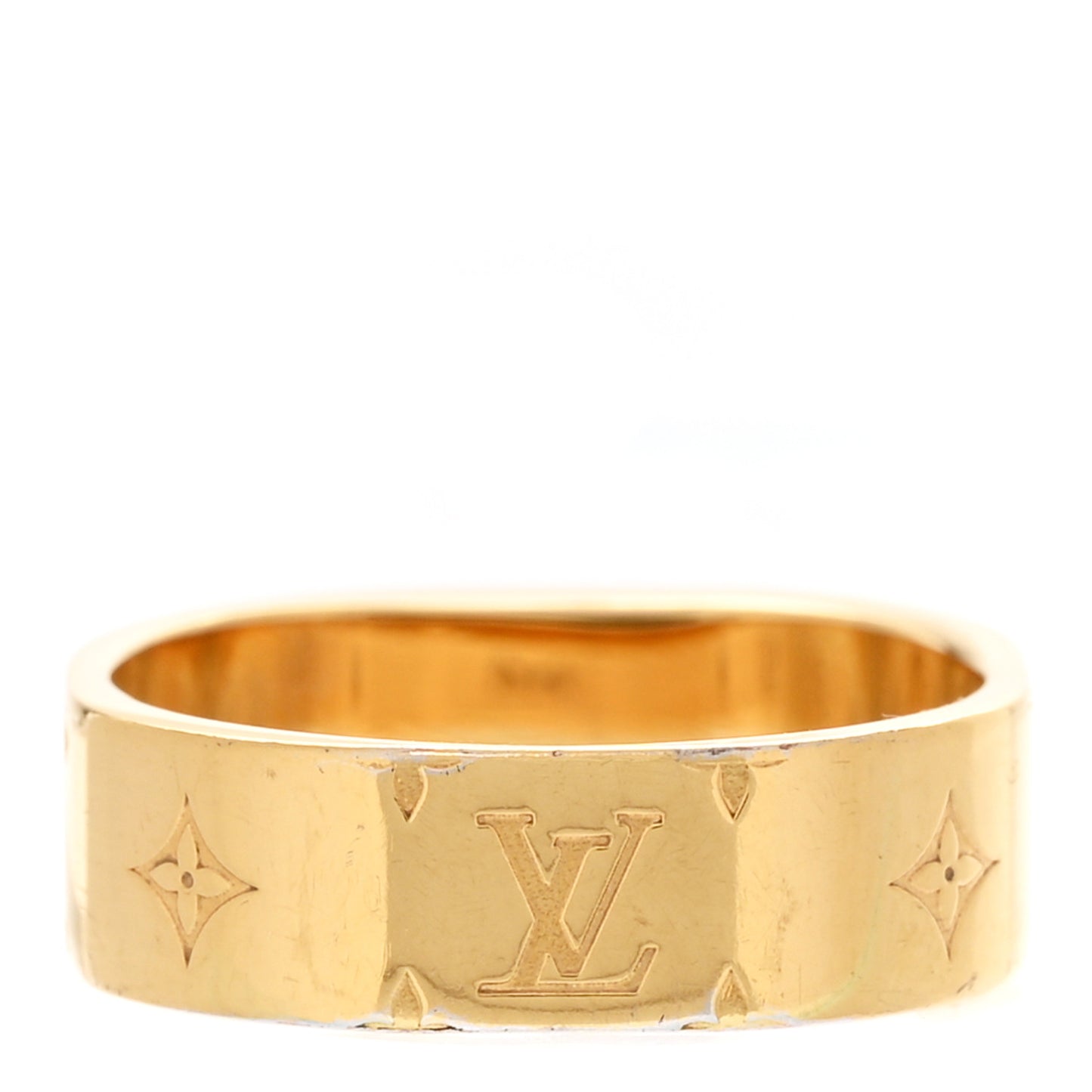 Brass Monogram Engraved Nanogram Ring M Gold
