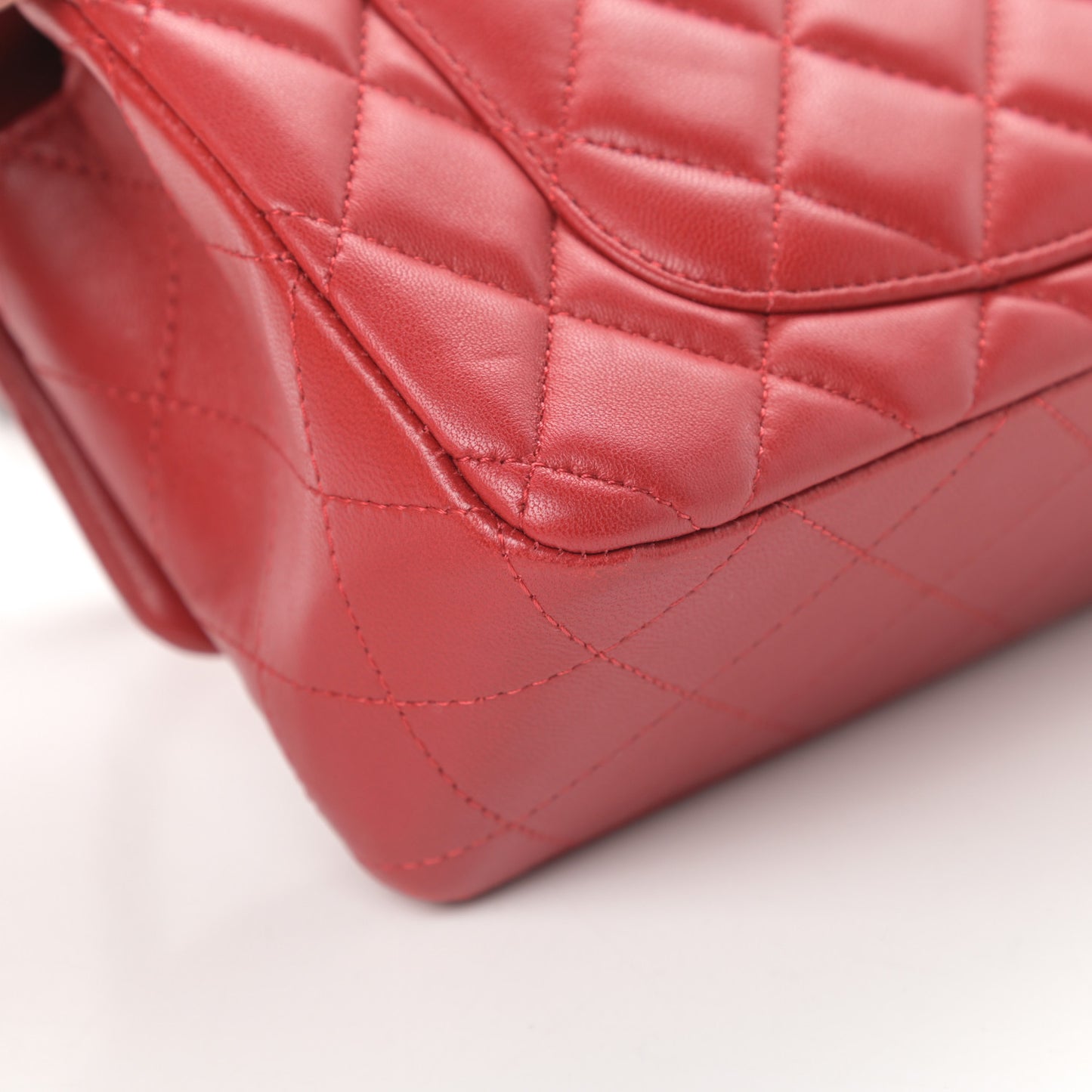 Lambskin Quilted Mini Rectangular Flap Red