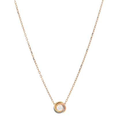 Cartier 18K Pink White Yellow Gold Diamond Trinity De Cartier Pendant Necklace 1 of 6
