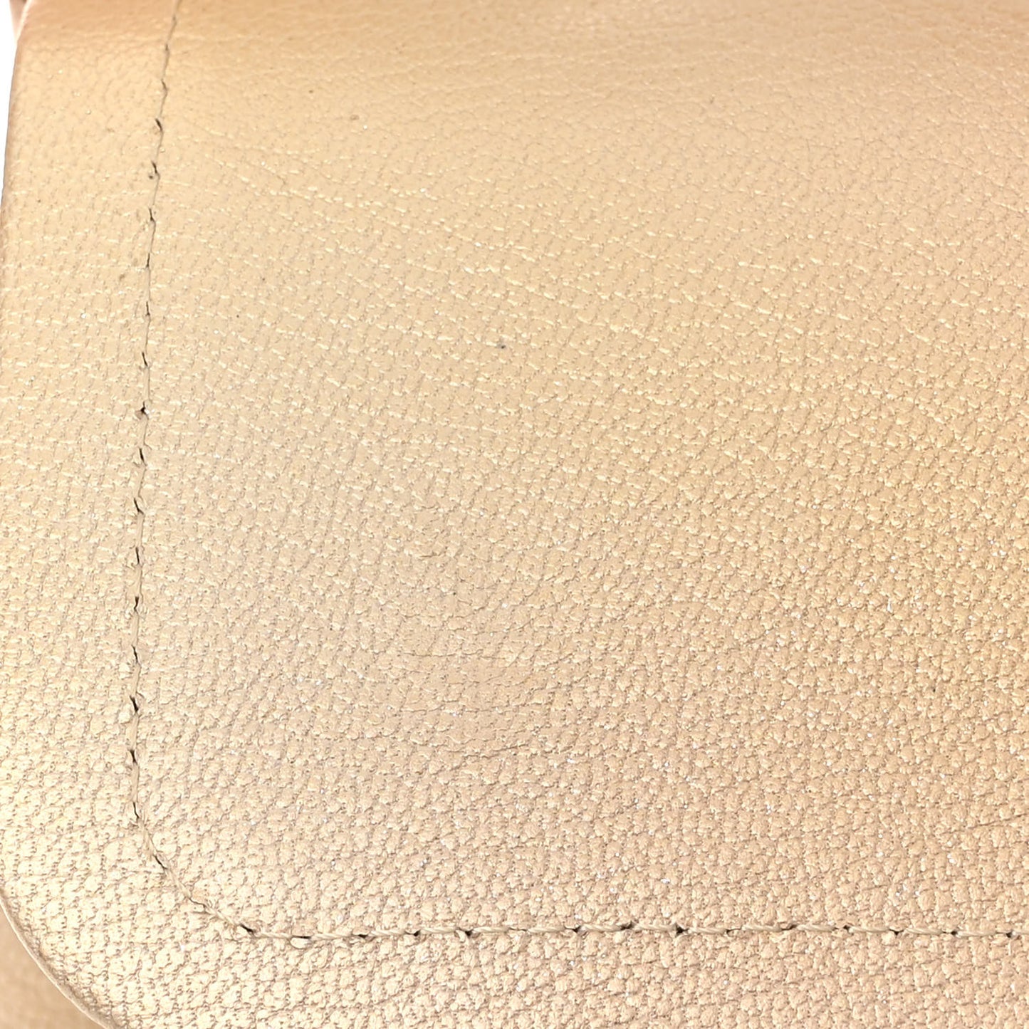 Metallic Goatskin Quilted Ombre Medium Double Flap Gold