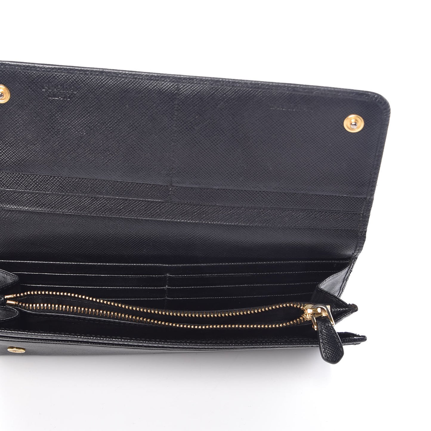 Saffiano Metal Continental Flap Wallet Black