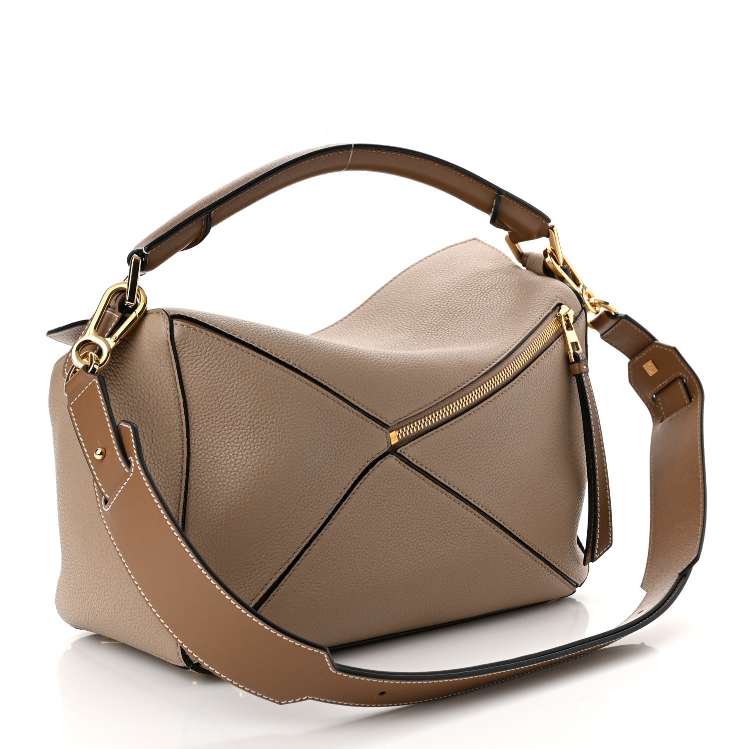 Loewe Grained Calfskin Medium Puzzle Bag Sand Mink 3 of 9