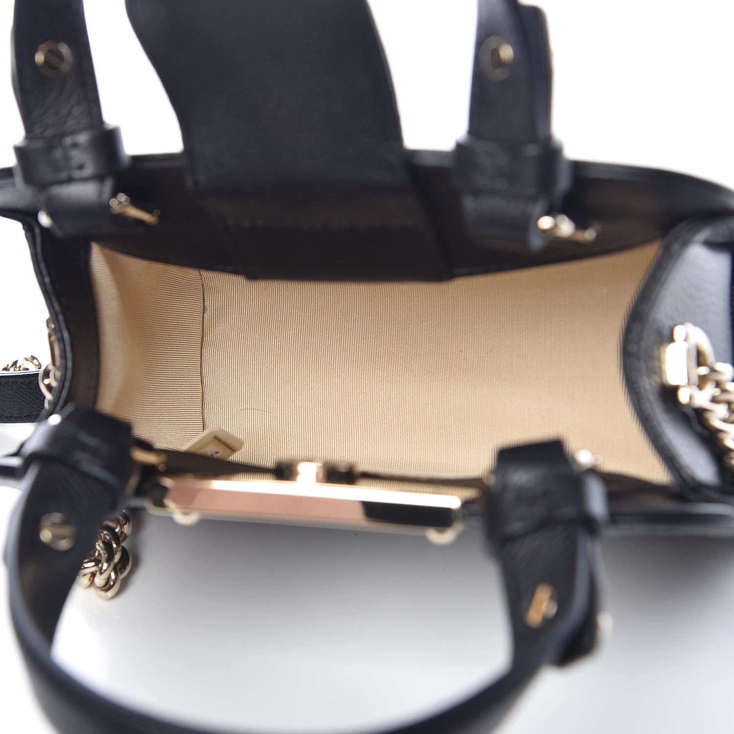 Chanel Grained Calfskin Stitched Mini Label Click Shopper Tote Black 5 of 8