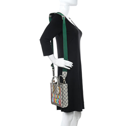 Gucci GG Supreme Monogram Exquisite Mini Vertical Tote Beige Ebony Blue Crop Live Red 2 of 9