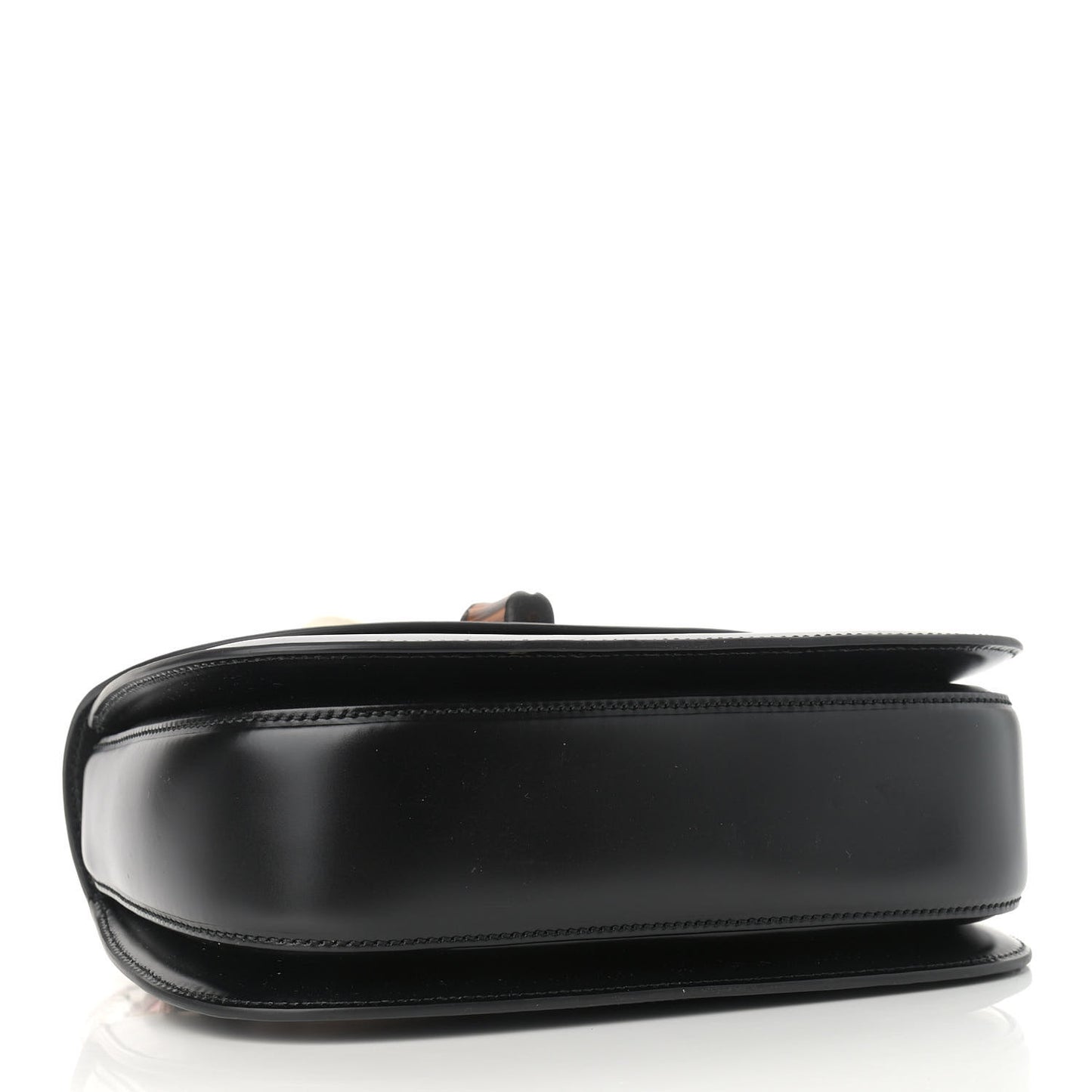 Calfskin Plexiglass Medium Classic 2 Top Handle Bag Black