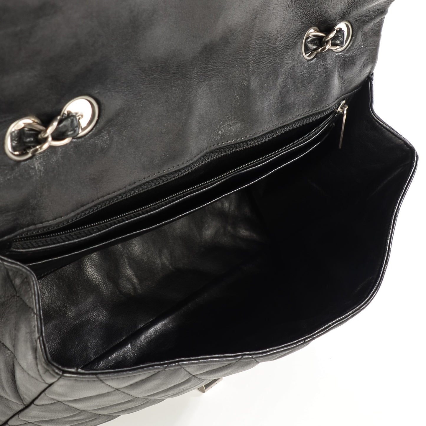 Washed Lambskin Quilted Jumbo Hybrid Reissue Flap Black